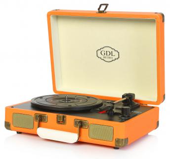 GDL Retro Bag Turntable T317 - Orange (Battery Powered)