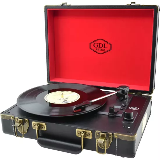 GDL Retro Çanta Pikap T317 Siyah –  Şarjlı ve Taşınabilir Retro Plak Çalar