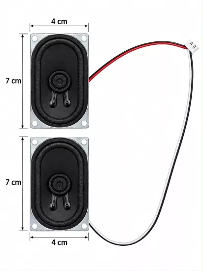 2 Adet 8 Ohm 3W Kablolu Hoparlör - 4x7 cm