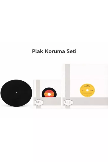 GDL Retro Plak koruma Seti - 45’lik Plak kılıfı - 33’lük Plak Kılıfı - Antistatik Ped