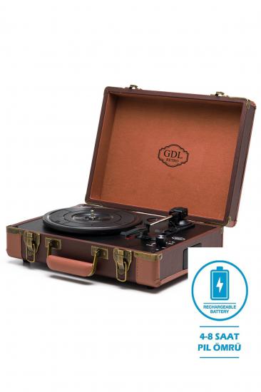 Chocolate Şarjlı Bluetooth Çanta Pikap GDL Retro T317B | Taşınabilir Plak Çalar