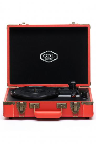 GDL Retro Bag Turntable T317B Red (Bluetooth-Battery Powered)