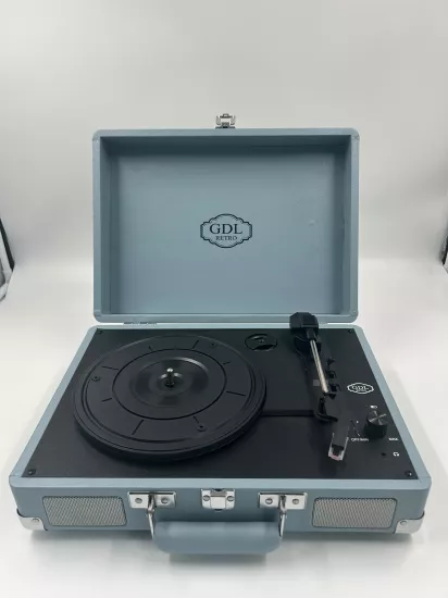 GDL Retro Çanta Pikap T317B GÖKYÜZÜ - Bluetooth, Şarjlı ve Taşınabilir Retro Plak Çalar
