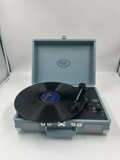 GDL Retro Çanta Pikap T317B GÖKYÜZÜ - Bluetooth, Şarjlı ve Taşınabilir Retro Plak Çalar