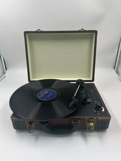 GDL Retro Çanta Pikap T317B KAHVERENGİ - Bluetooth, Şarjlı ve Taşınabilir Retro Plak Çalar