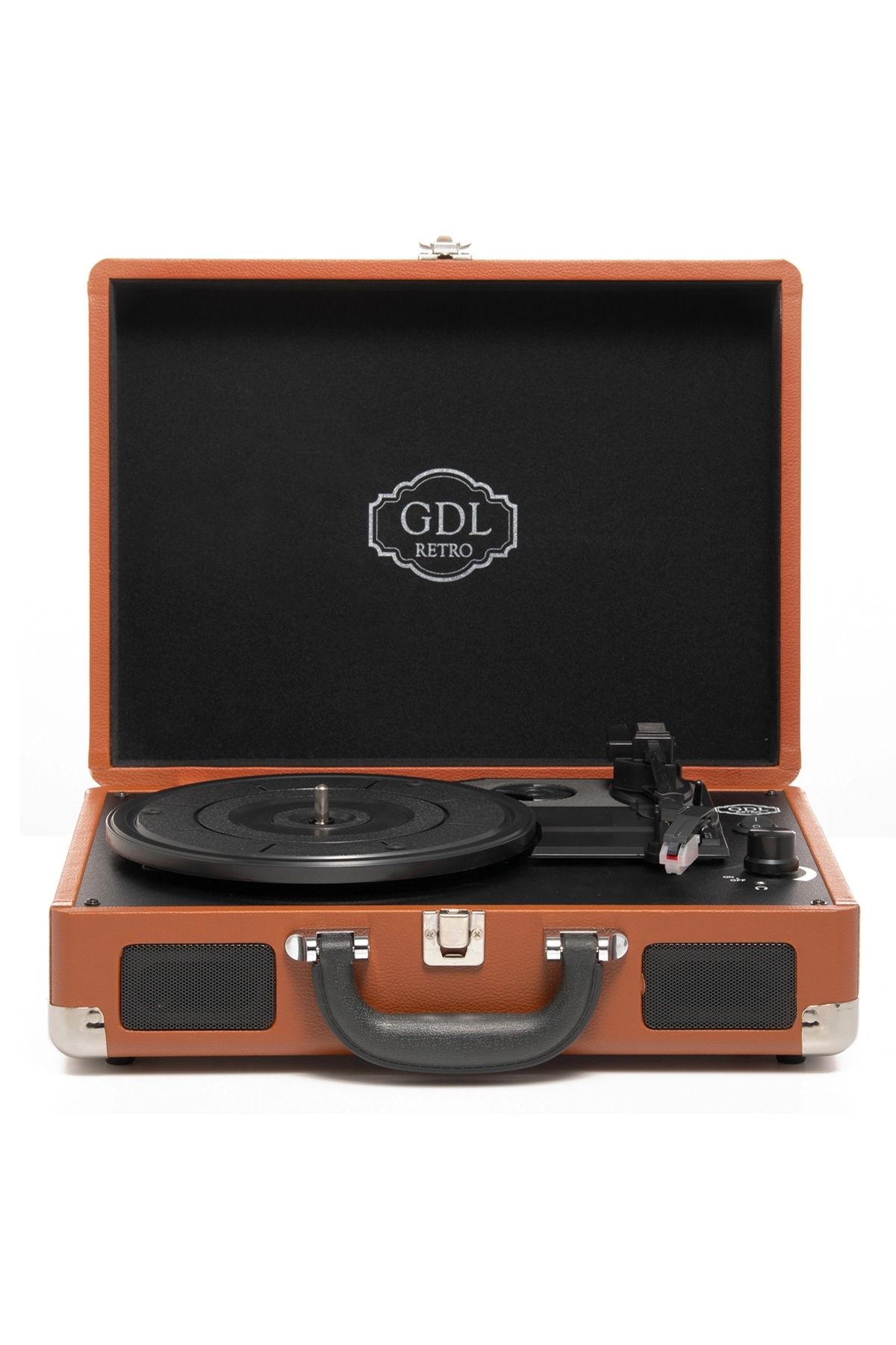 GDL Retro T317B PRO Kahve Plak Çalar – Bluetooth, Şarjlı ve Taşınabilir Pikap