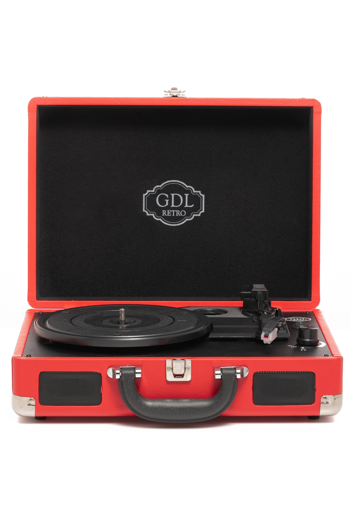 GDL Retro T317B PRO Kırmızı Plak Çalar – Bluetooth, Şarjlı ve Taşınabilir Pikap