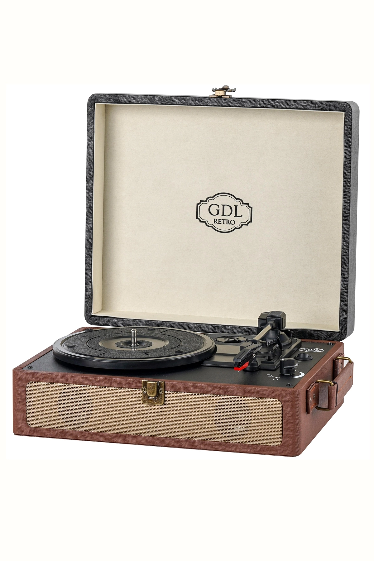 GDL Retro VIP Çanta Pikap T417B – Bluetooth, Dahili Hoparlör ve Metal İğneli Taşınabilir Plak Çalar