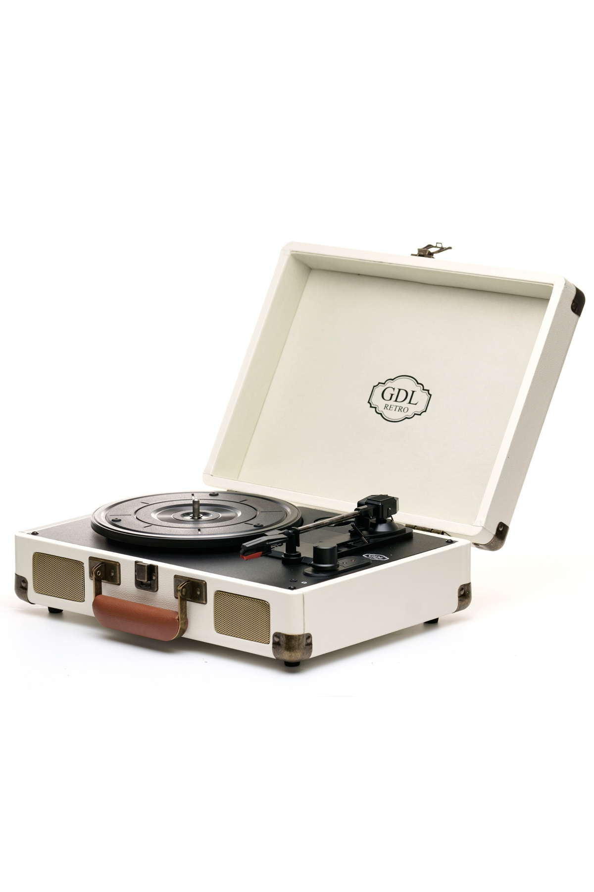 GDL Retro Bag Turntable T317B Cream (Bluetooth-Battery Powered)