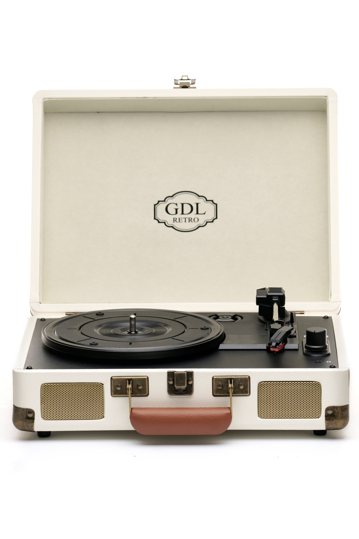 GDL Retro Bag Turntable T317B Cream (Bluetooth-Battery Powered)