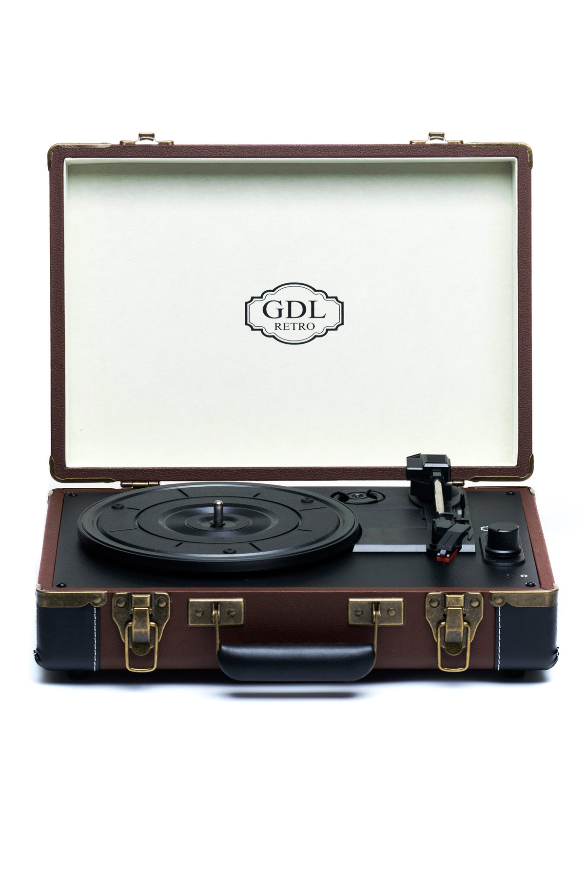 GDL Retro Bag Turntable T317 - Brown (Battery Powered)