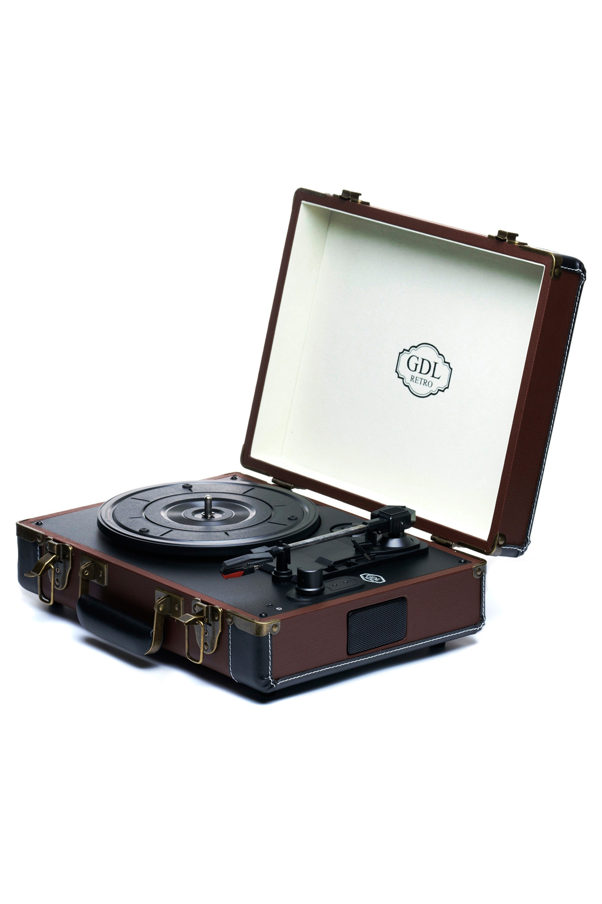 GDL Retro Bag Turntable T317 - Brown (Battery Powered)