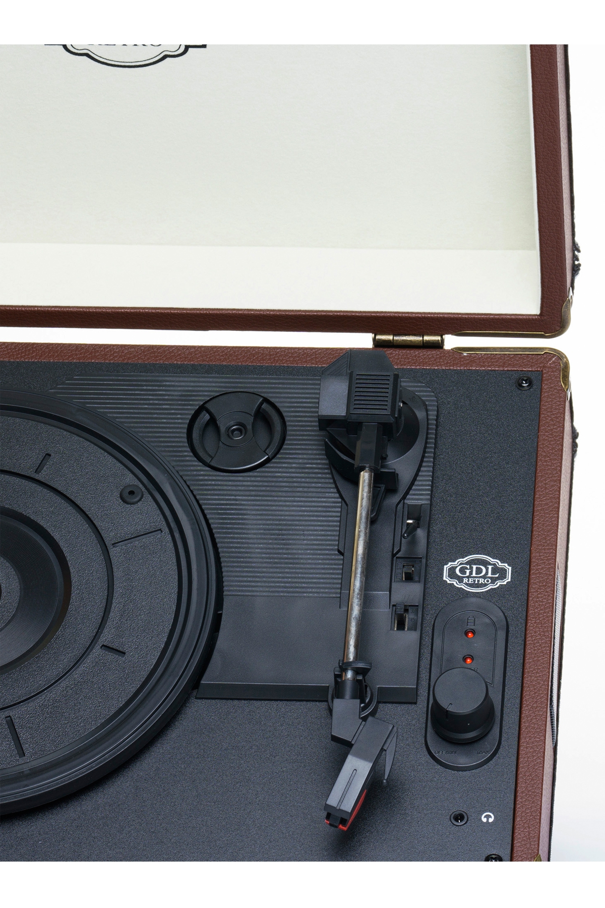 GDL Retro Bag Turntable T317 - Brown (Battery Powered)