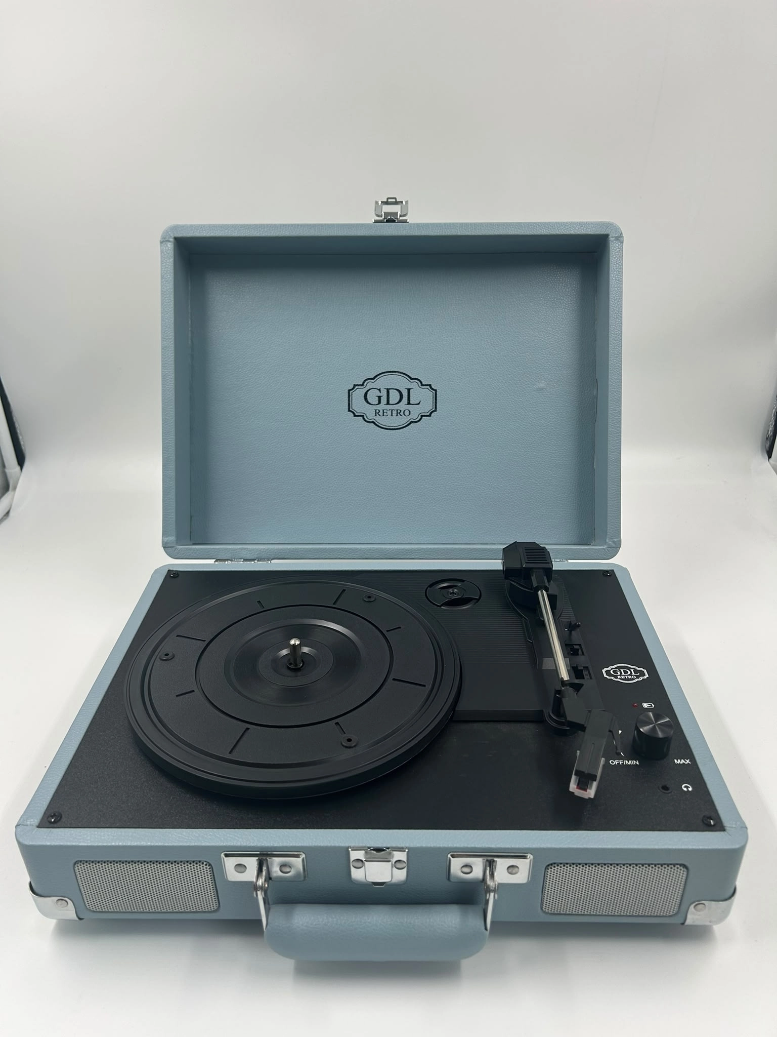GDL Retro Çanta Pikap T317B GÖKYÜZÜ - Bluetooth, Şarjlı ve Taşınabilir Retro Plak Çalar